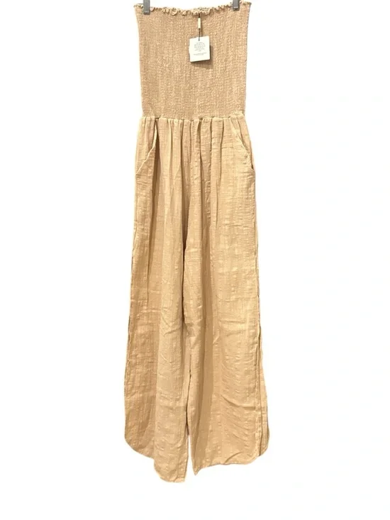 Peixoto Women's Harriet Beige Strapless Smocked Wide-Leg Jumpsuit - Large NWT - Picture 3 of 8